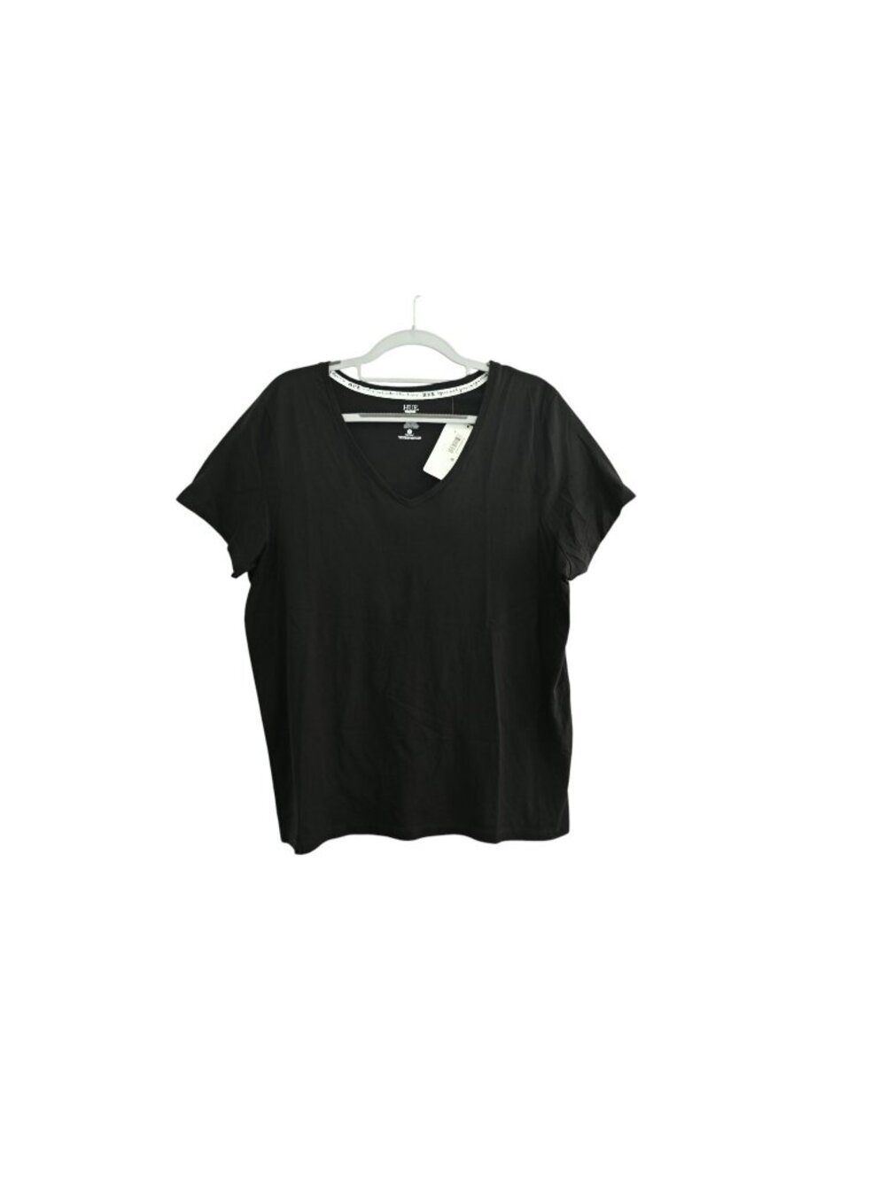 NWOT HUE SleepWell Temp Tech Cooling V Neck Short Sleeve Lounge Tee Sz XL Black